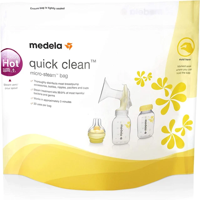 Bolsas de microondas Medela de limpieza rápida - limpieza rápida y conveniente del extractor de senos