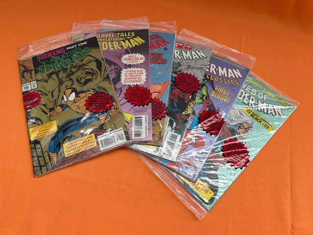 Spider-Man Animation Cel Set - Lot Of 6 Amazing Spectacular Web Sealed Issues Nm