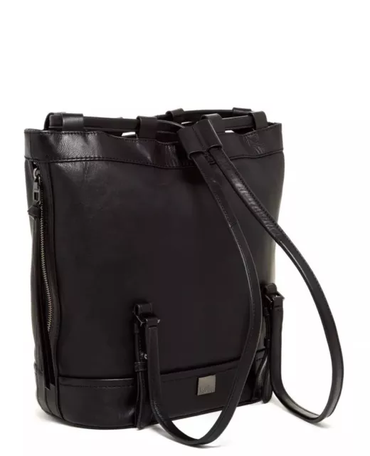 Nwt Kooba Black Canyon Sling Backpack - Genuine Lamb Leather Double Strap $398
