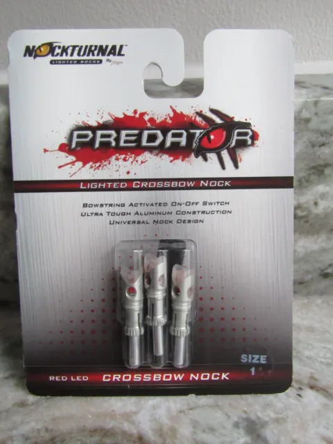 3 Predator Lighted Nock Archery - Red - Nockturnal - Size 1 - 1 Pack With 3 In
