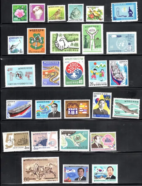 Korea Stamp Lot of 28, Good Values, All MNH, Cat Value Over $25