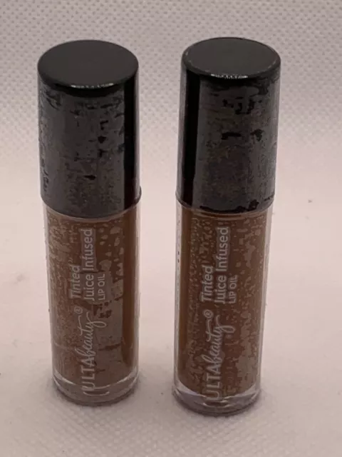 2x Ulta Beauty Tinted Juice Infused Lip Oil 0.05 oz/1.5 ml ea NUDE BROWNS sealed