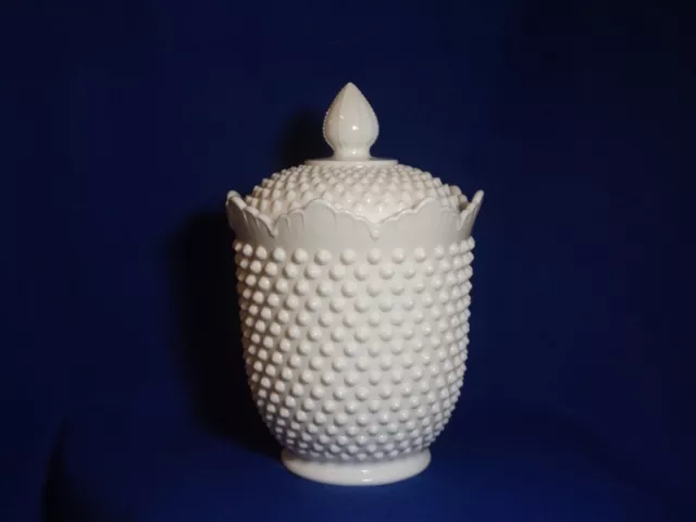 Rare - Fenton - White Milk Glass - Hobnail - Large Cookie Jar