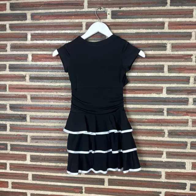 BCX Girl Mini Dress Black & White Ruffle Tiered Short Sleeve Casual Party Girls 3