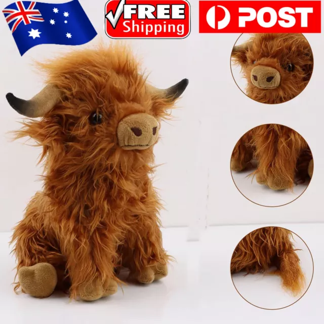 Highland Cow Toys Plush Dolls Soft Teddies Scottish Kids Toddler Cute Scotland