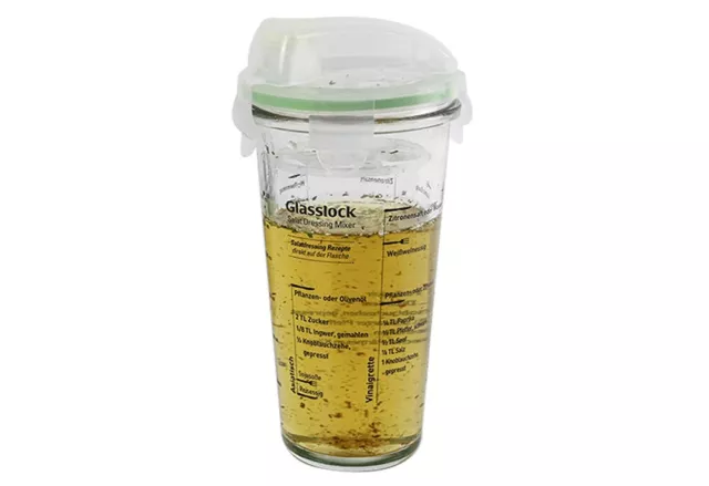 GLASSLOCK HAUSRAT Shaker mit Salatdressing-Rezepten, 450 m 3