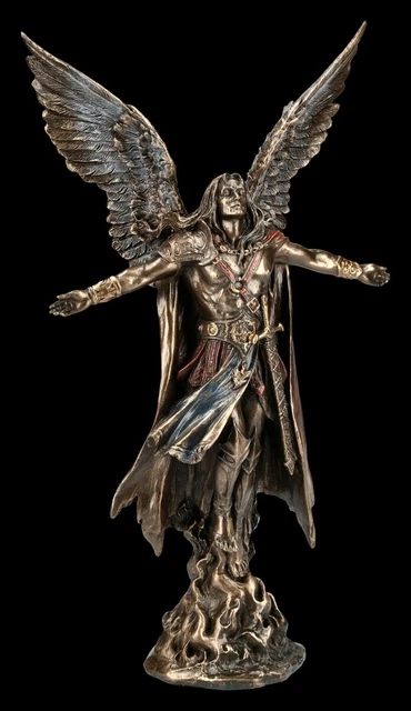 Statuette Archange Gabriel Avec Trompette – 23 Cm, Pierre Reconstituée Bronzée – Déco Religieuse, Collection