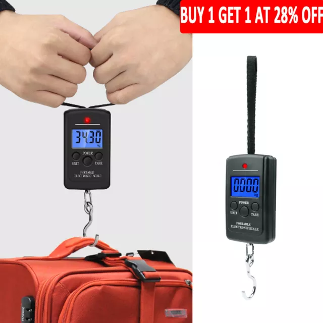 40KG Digital Travel Portable Handheld Weighing Luggage Scales Suitcase Bag LCD