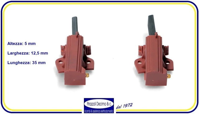2 Pezzi Spazzole Carbone Per Motore Elettrico Lavatrice 5 X 13,5 X 30 Mm 49018683 92126721 Per Candy Garanzia Di 10 Anni - MONTERAL - Foto 8
