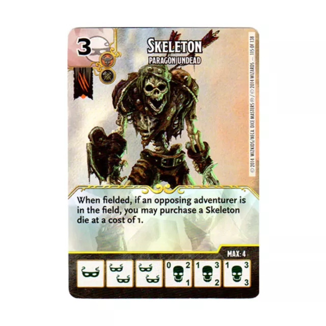 WizKids Dice Masters Battle for Faerun Skeleton - Paragon Undead (R) NM