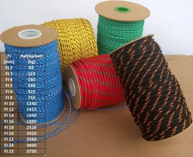 Polypropylen seil 2 mm PP Seil Schnur Polypropylen Tauwerk Flechtleine