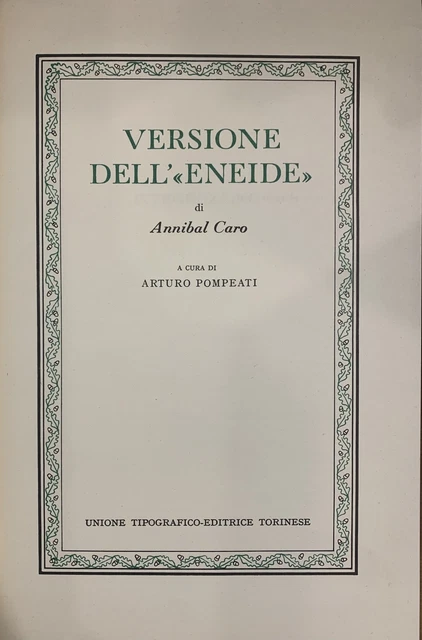 CARO ANNIBALE VERSIONE DELL' ENEIDE 1984 Utet In 8 EUR 16,00 PicClick IT