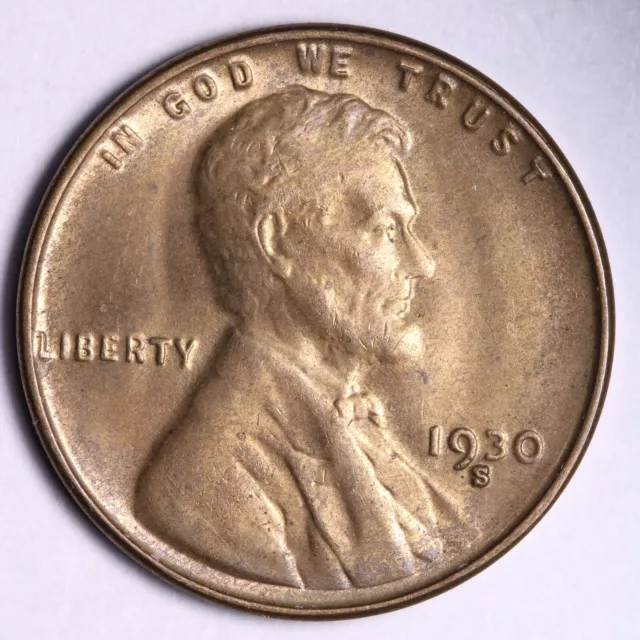1930-S Lincoln Wheat Cent Penny CHOICE BU RED UNC MS Pretty! E903 STL
