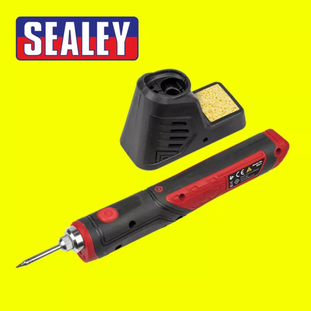 Sealey Soldering Iron Rechargeable 4V Li-ion Max 450°C Welding Irons LED Light