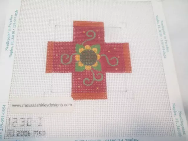 Floral Petit Four-Melissa Shirley-Handpainted Needlepoint Canvas