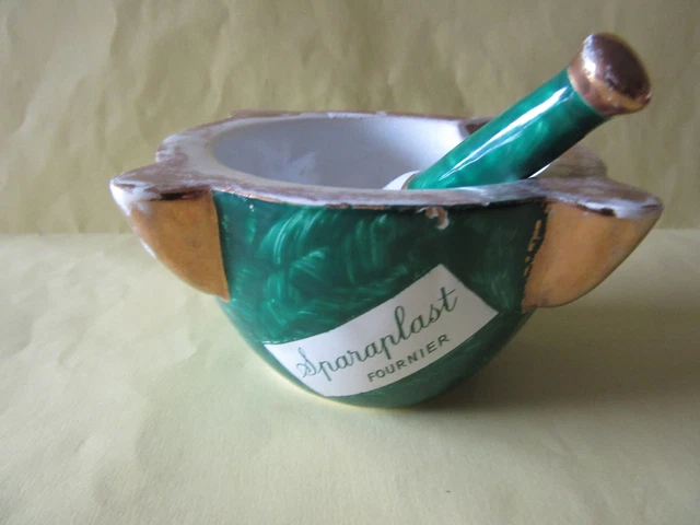 Ensemble de mortier et de pilon en céramique vintage