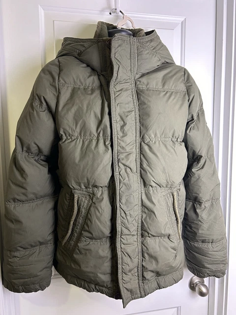 ABERCROMBIE FITCH Down Puffer Kempshall Jacket Mens Size M Army Green Hooded 79.95 PicClick