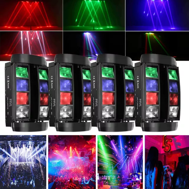 4X 120W 8 LED Stage Light RGBW Spider Moving Head DMX512 for Party DJ Disco Bar