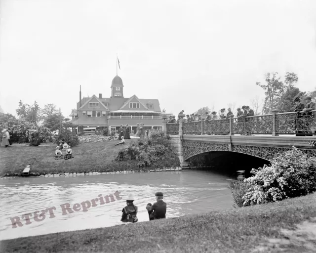 Photograph Belle Isle Bridge Detroit Michigan Year 1900  8x10