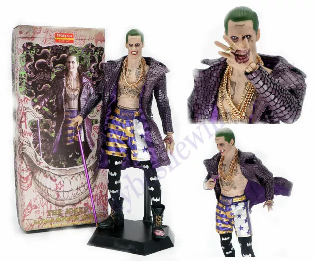 DC Batman Crazy Toy Suicide Squad 12" Joker Real Cloth Model Action Figure Gift