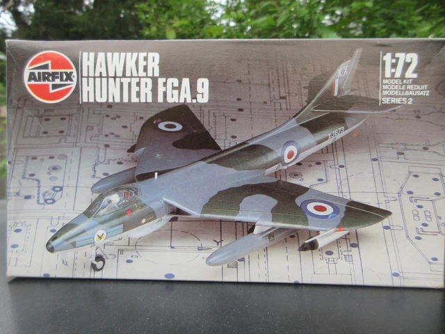 VINTAGE AIRFIX 1/72 HAWKER HUNTER FGA.9  #2073 blueprint box