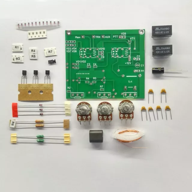 Disassembled PCB with components QRM eliminator X-Phase (1-30 MHz) HF bands H2U