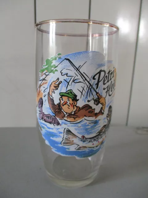 Verre Emaille Petri-Heil Peche  Enameled Glass Fishing