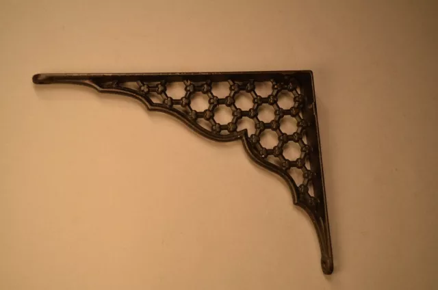 Architectural Accent Antique Industrial Gear Hexagon Cast Iron Shelf Bracket