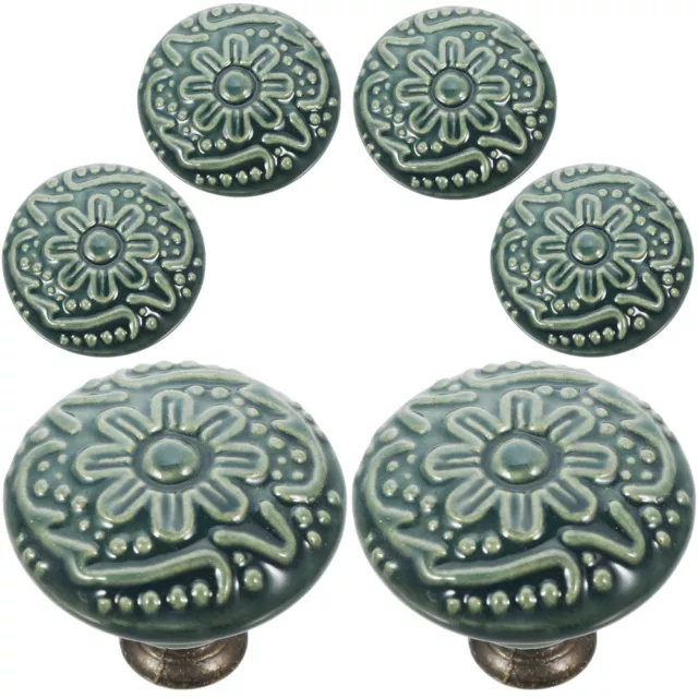 6 pièces boutons d'armoire en céramique poignées de traction décoratives armoire tiroir poignées de porte