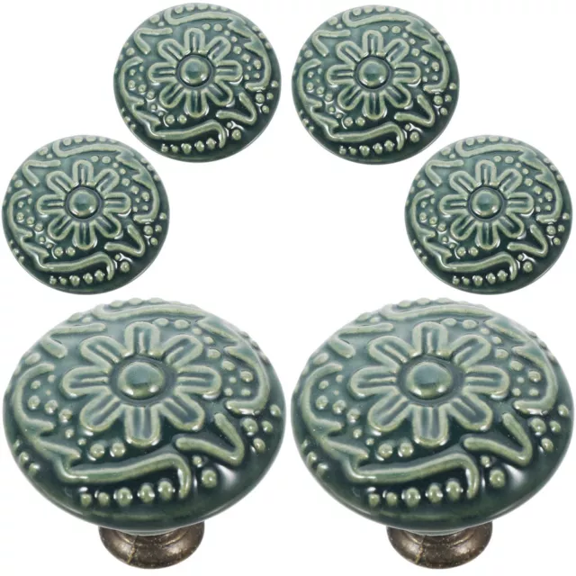 6pcs Ceramic Cabinet Knobs Decorative Pull Handles Cupboard Drawer Door Handles
