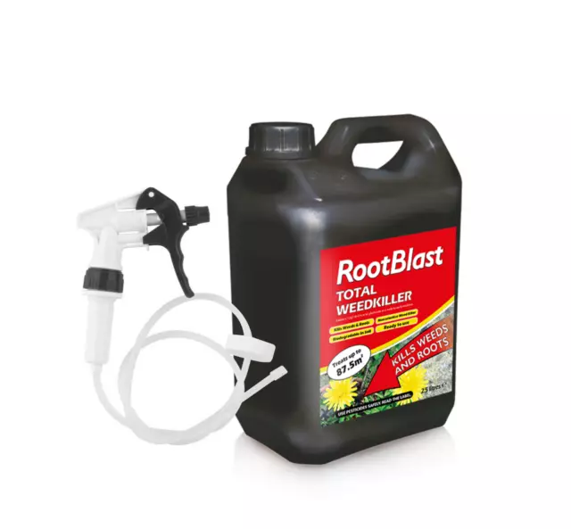 Total Glyphosate Weedkiller 2.5L Rootblast Kills Roots Stumps Long hose trigger