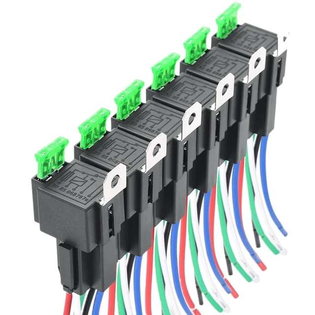 6PCS 5-Pin SPST Automotive Electric Relay 12V 30A Car Fuse Re X6X6