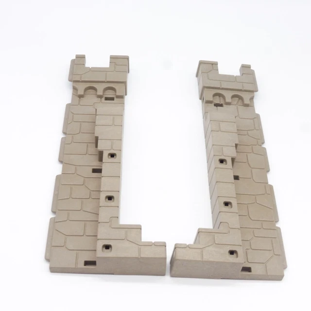 Lot De 4 Murs Playmobil Pour Château Fort - Pièces De Construction - Occasion