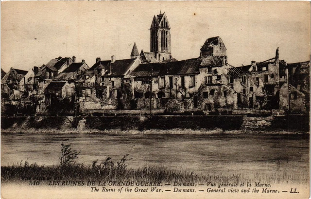 CPA AK Militaire - Dormans - Vue Generale et la Marne - Ruines (695668)