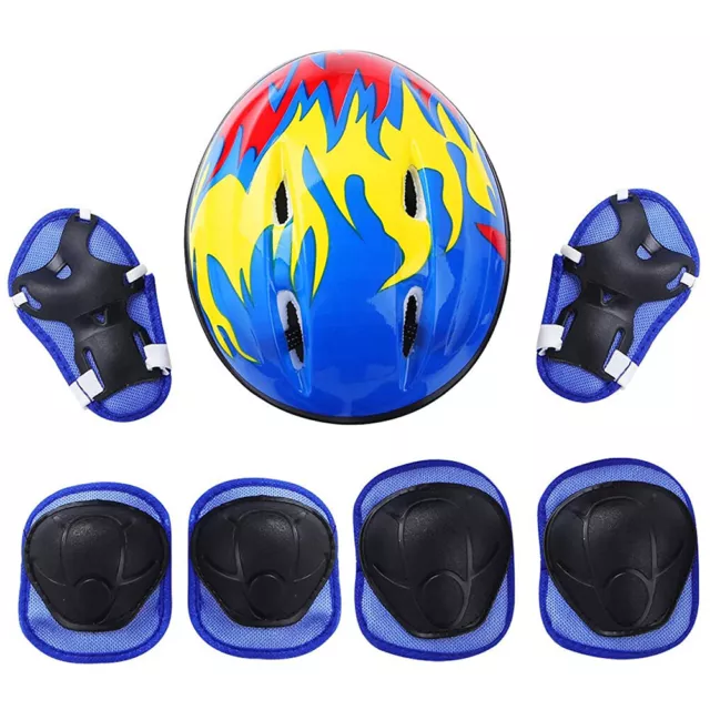 7pcs/set Kids Protective Gear With Adjustable Helmet Knee Pads Elbow Pads Wr(01