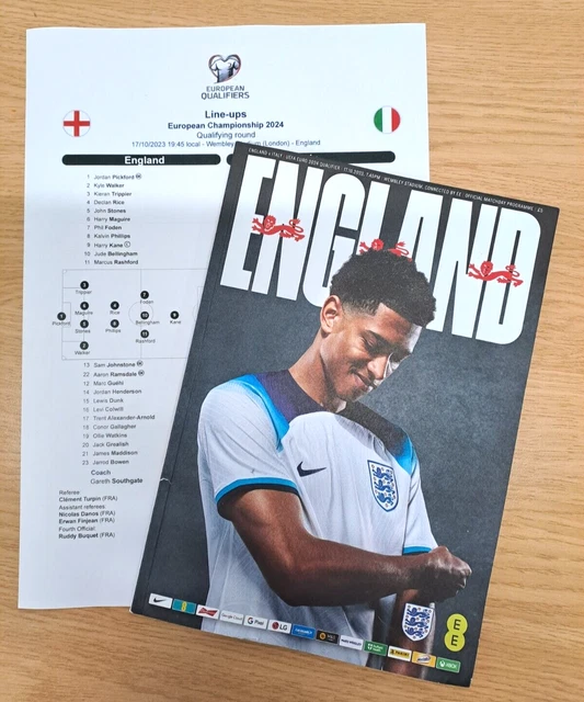 ENGLAND V ITALY UEFA EURO 2024 QUALIFIER 17/10/2023 PROGRAMME