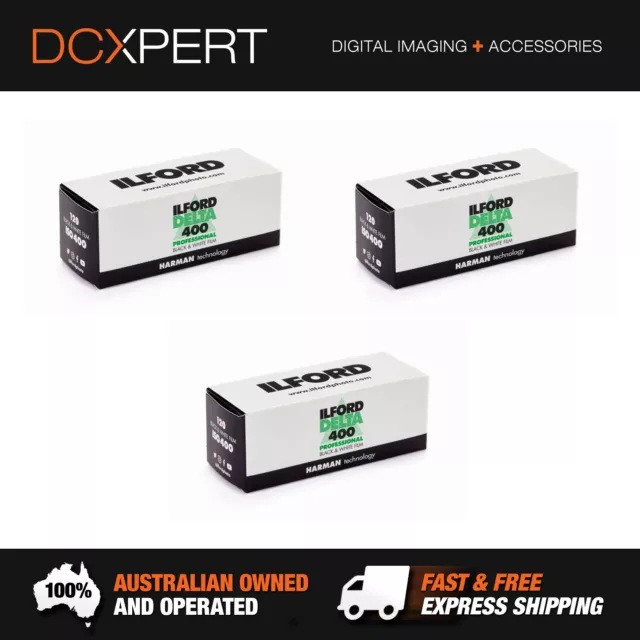 Ilford Delta 400 Iso 400 120 Roll Black & White Film (1780668) (3 Pack)