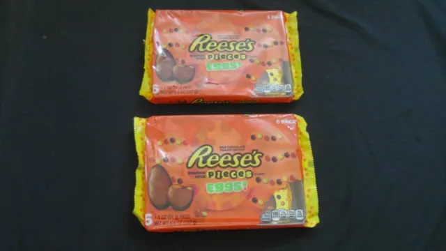 (2) Packages Of 6 Reese's Peanut Butter Eggs Stuffed With Pieces Candy 1.1 Oz #O