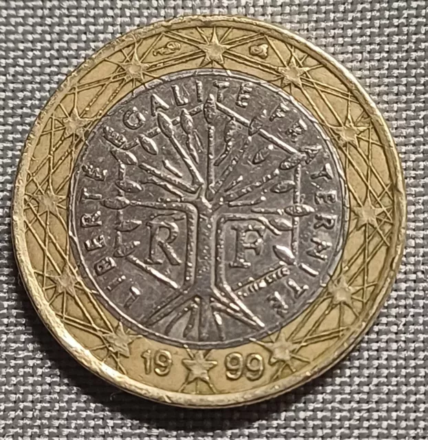 Dos Monedas 1 Euro Año 1999 Francia