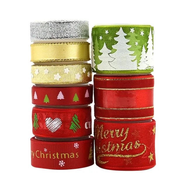 9 Styles CHRISTMAS RIBBON BUNDLES GIFT WRAPPING, WREATH, DECORATIONS, CRAFTS