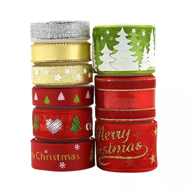 9 Styles CHRISTMAS RIBBON BUNDLES GIFT WRAPPING, WREATH, DECORATIONS, CRAFTS