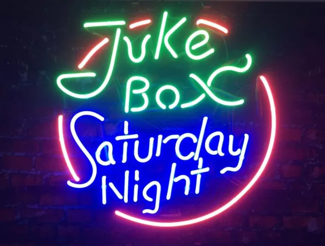 Juke Box Saturday Night 20"x16" Neon Lamp Light Sign Beer Bar Open Pub Decor