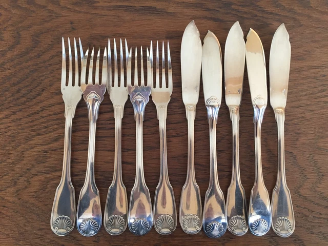 12 fourchettes à poisson métal argenté orfèvre Christofle modèle Duo Tapio Wirkkala 1960 silver-plated fish forks 3 prongs 17,4cm - France