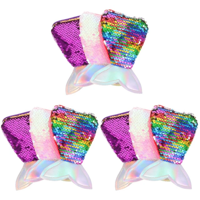 9 pcs Women Small Purse Mermaid Bag Glitter Bag Mermaid Party Bags
