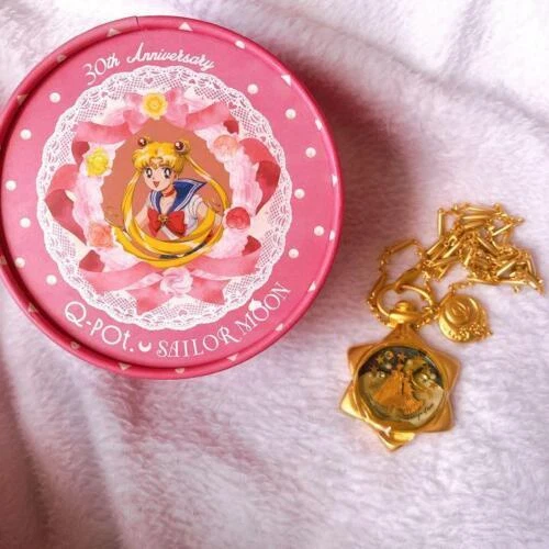 Q-pot. Sailor Moon 30th Anniversary Moon Phase Pocket Watch Necklace Star Locket