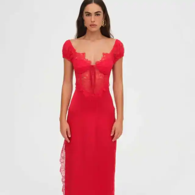 FOR LOVE & LEMONS Casey Maxi Dress in Red (XS, S & M) NWT