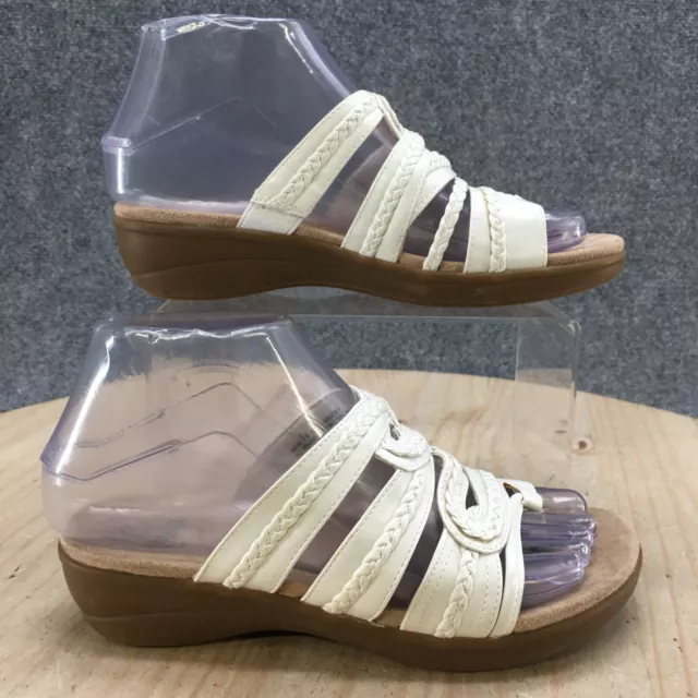 Yuu Sandals Womens 5 M Dansa Slide WRS17-12405-019-78 White Faux Leather Slip On