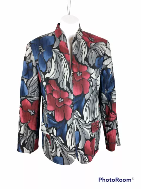 Womens Alfred Dunner Size 18 MINT CONDITION  Dressy Gorgeous Lined Floral Jacket