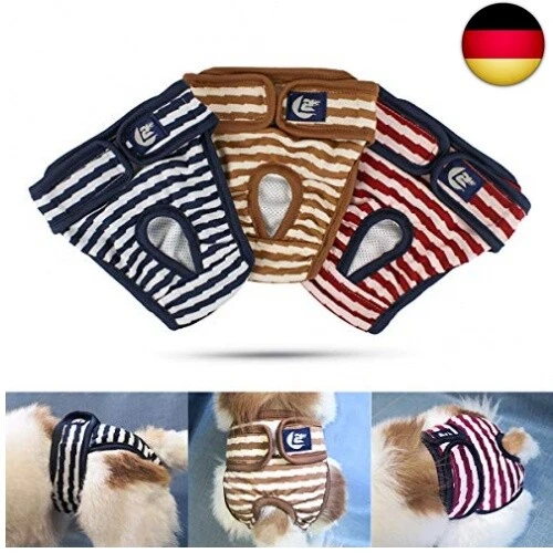 Namsan Hunde Windeln 3 Stück Waschbare Schutzhose für Hündinnen Einstellbare Hu