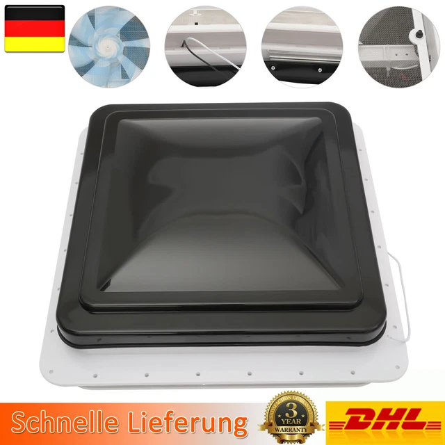 Évent De Toit Pour Camping-car 35,6 Cm - Ventilateur Réversible 12V - Kit D'Aération Universel Blanc - Compatible Ouverture 14x14"
